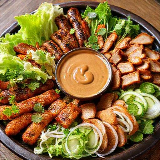 Nem Nướng Cuốn Bánh Tráng with Crispy Pork Belly