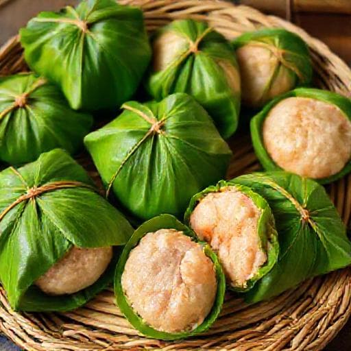 Chả Cua Huế Cuốn Lá Chuối (Steamed Crab Cakes Wrapped in Banana Leaves)