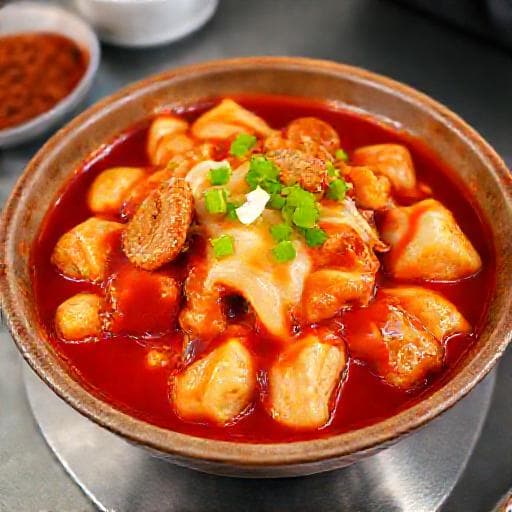 Spicy Cheese Chicken with Tteokbokki