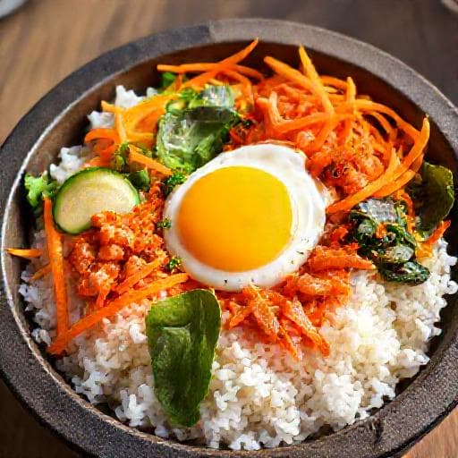 매콤 연어 깍두기 비빔밥