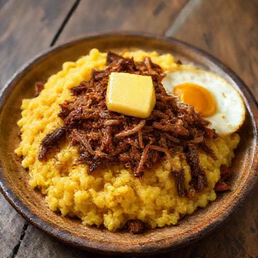 Cuscuz Nordestino com Carne Seca Desfiada