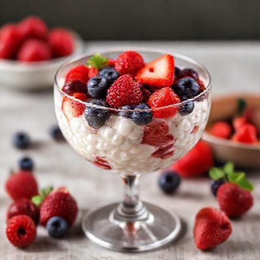 Cuscuz de Tapioca com Frutas Vermelhas