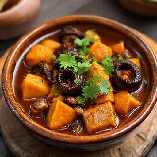 Feijoada de Chocos com Batata Doce e Coentros