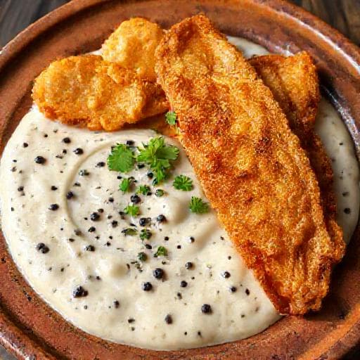 Sável Frito com Açorda de Ovas Tradicional