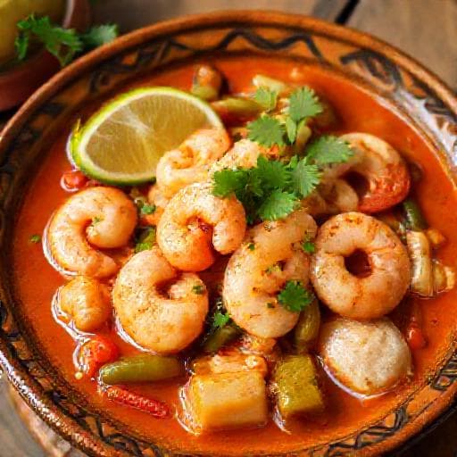 Muamba de Peixe com Camarão e Legumes