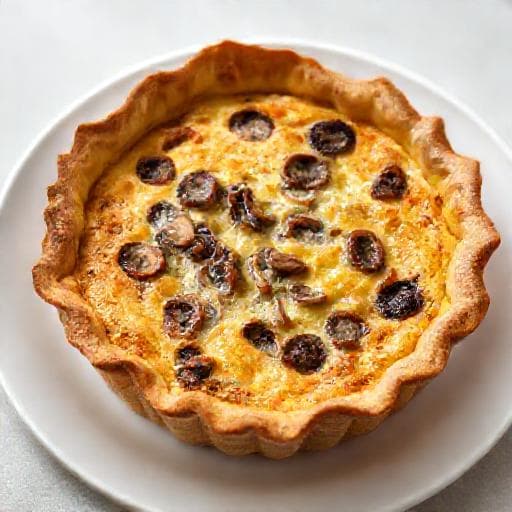 Quiche Rápida de Cogumelos e Cebola Caramelizada na Air Fryer