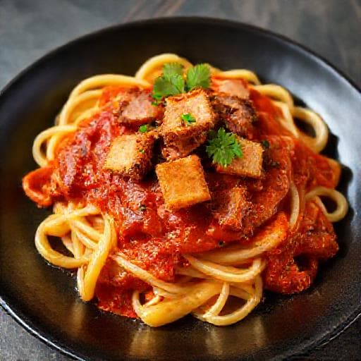Penne all'Arrabbiata com Guanciale