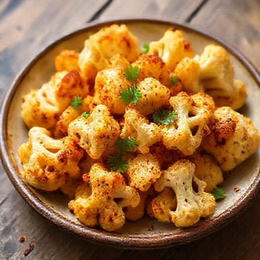 Couve-flor Assada na Air Fryer com Páprica e Alho