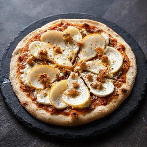Pizza Quatro Queijos com Pera e Nozes