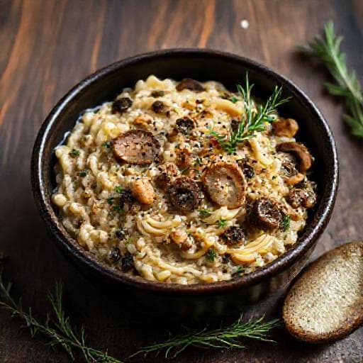 Risoto de Cogumelos Selvagens com Ervas Frescas