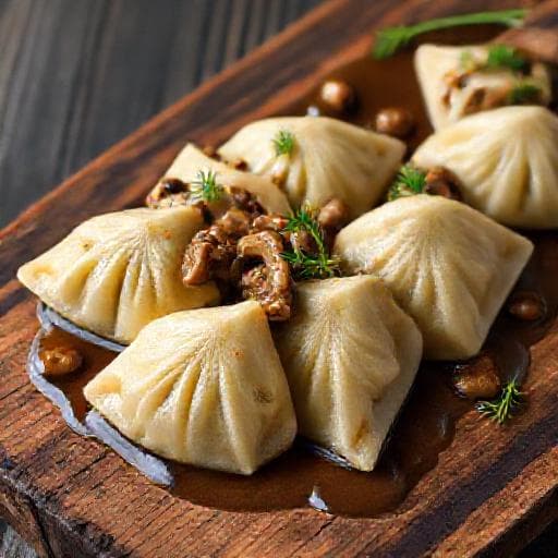 Копытки с грибами и луком