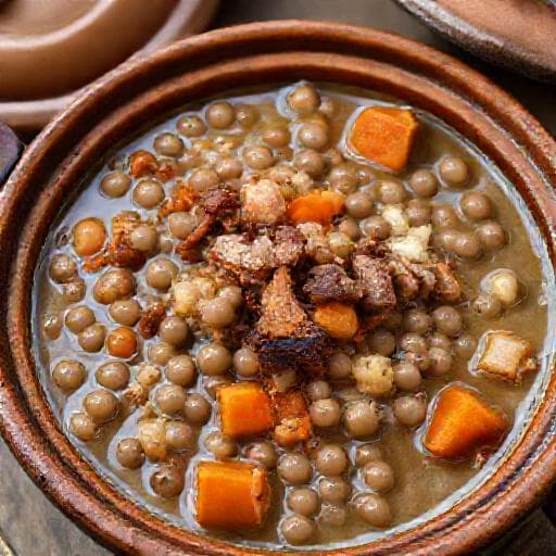Серый горох со шпиком и копченой грудинкой (Региональный вариант)