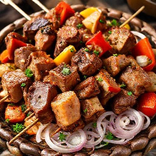 Тандыр-кебаб с овощами и курдючным жиром