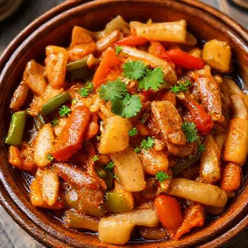 Казы с овощами по-дунгански