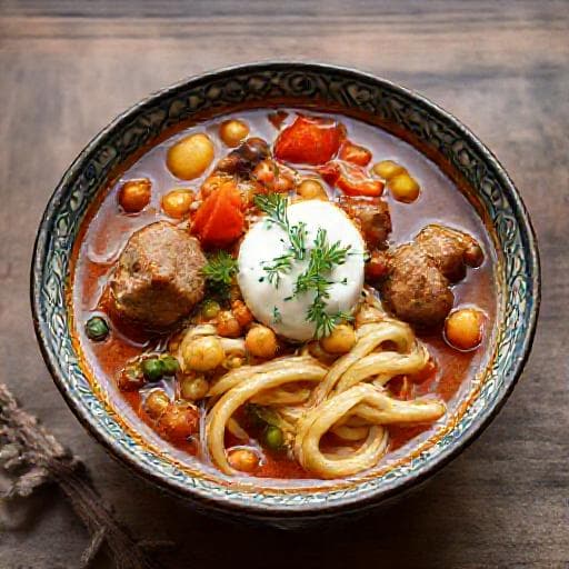 Оши Бурида с Бараниной и Овощами