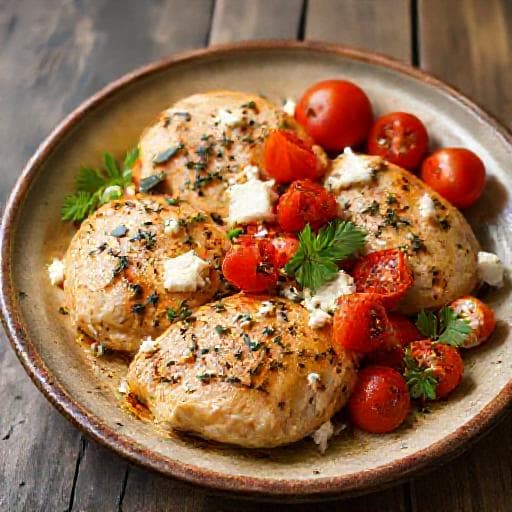 Классическая курица с фетой в аэрогриле