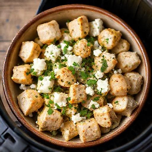 Быстрая курица с фетой и зеленью в аэрогриле