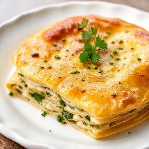 Ачма с зеленью и чесноком