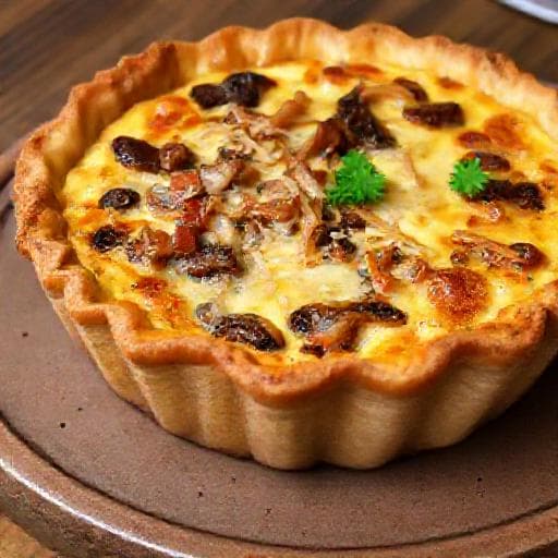 Киш Лорен с грибами и луком