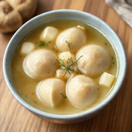 Быстрый суп с клёцками из готового бульона