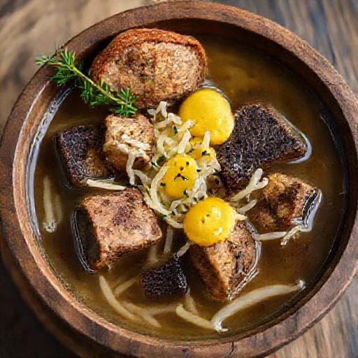 Тюря с квашеной капустой и горчицей