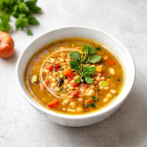 Быстрый суп с машем и овощами