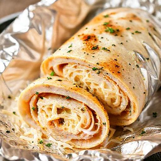 Быстрый куриный рулет с сыром в духовке