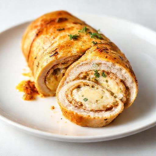 Быстрый рулет из куриного фарша с сыром