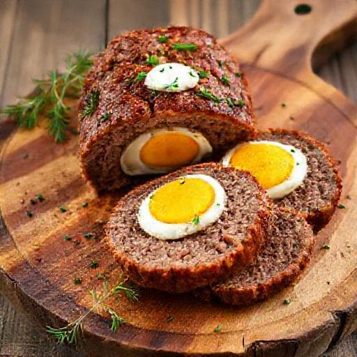 Классический мясной рулет с яйцом