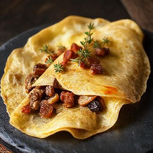 Бризоль по-французски с Грибами и Беконом