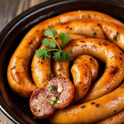 Домашняя свиная колбаса с травами и чесноком (Сибирский вариант)