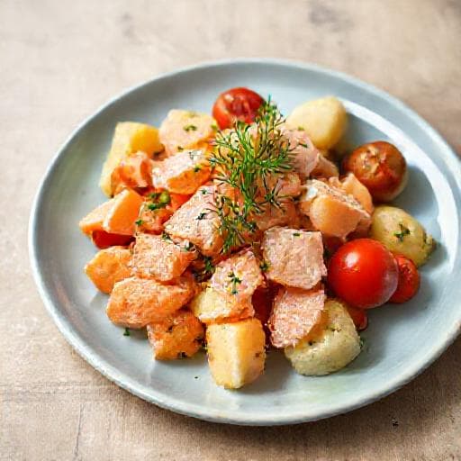 Nopea lämmin savulohisalaatti