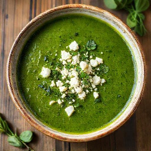 Pinaatti-feta-keitto
