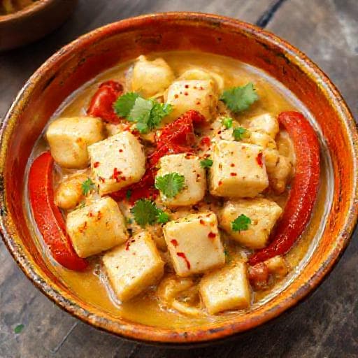 Halloumi-stroganov Paprikalla ja Chilillä