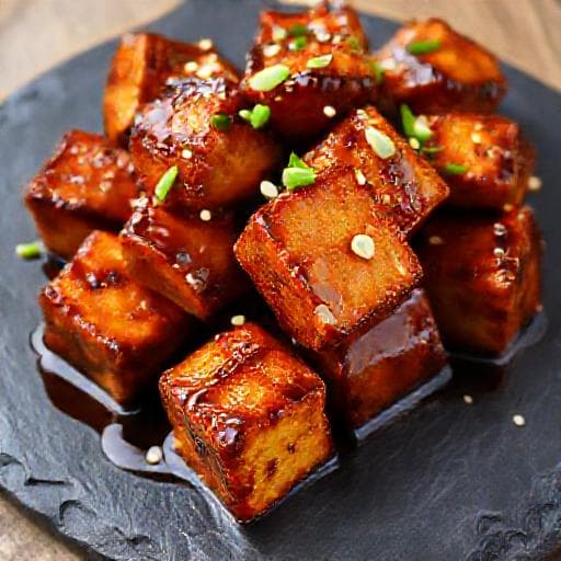 Teriyaki-lasitetut rapeat tofupalat airfryerissa