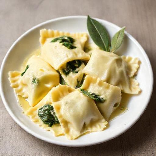 Ravioli Ricotta-Pinaattitäytteellä