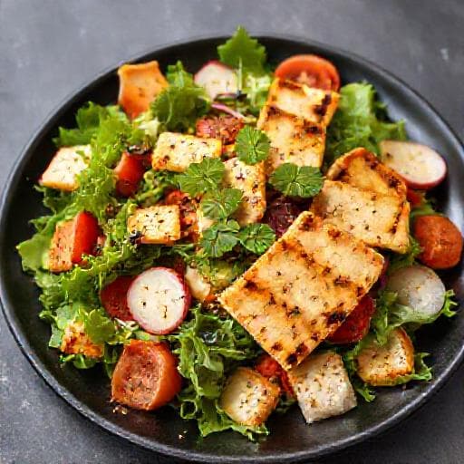 Fattoush grillatulla halloumilla