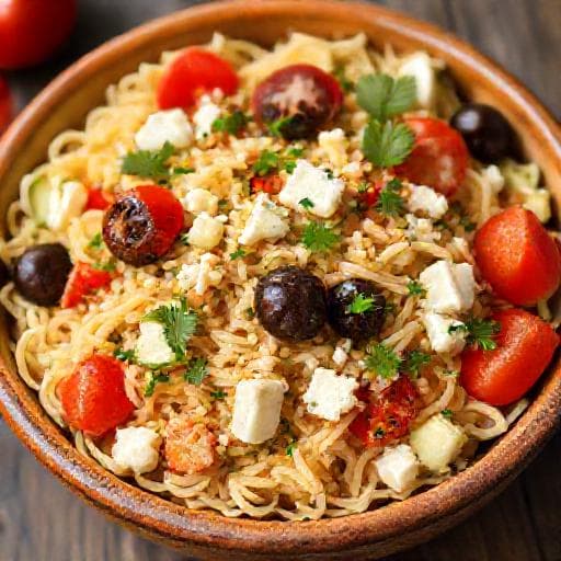 Klassinen Välimerellinen Orzo-salaatti