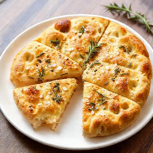 Nopea Focaccia rosmariinilla ja merisuolalla