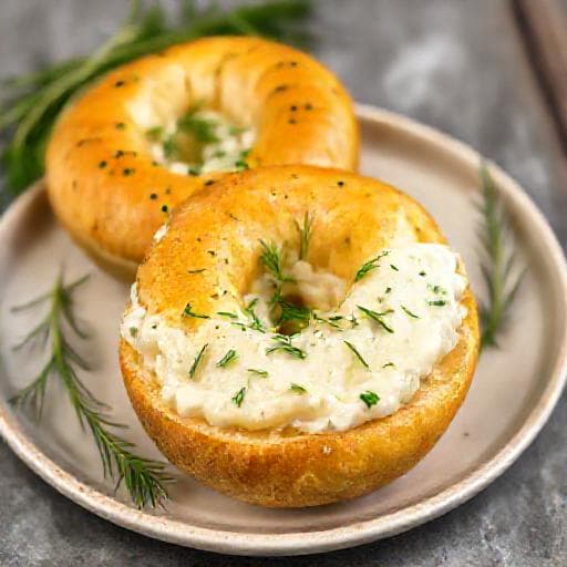 Bagelit Juustolla ja Yrttitäytteellä