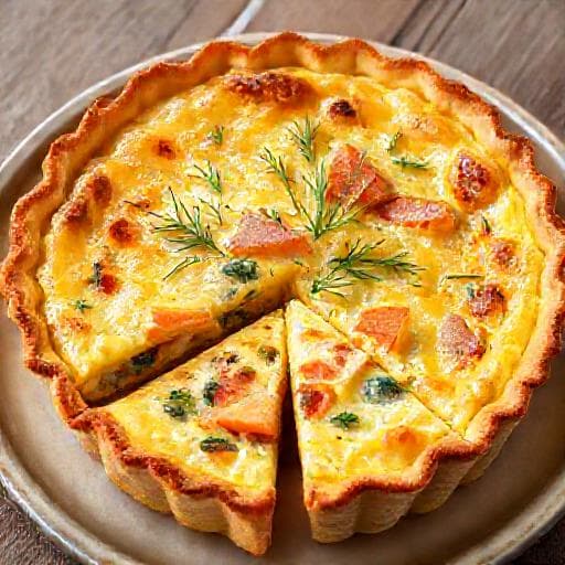 Quiche Lorraine savukalalla ja tillillä