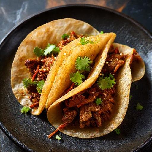 Shanghain makkaratacoja Sichuan-tyyliin