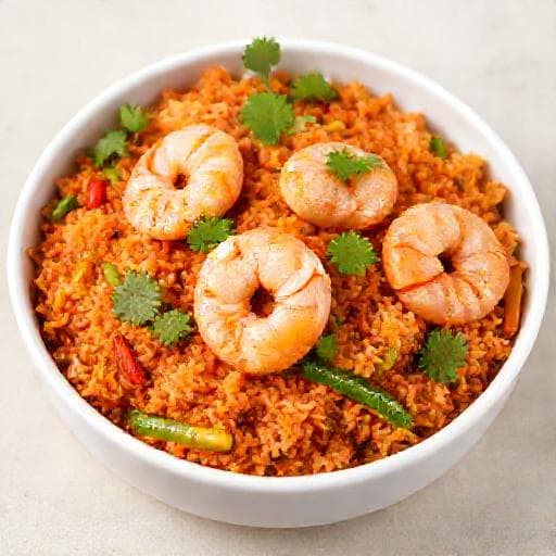 Jollof-riisi katkaravuilla ja kasviksilla