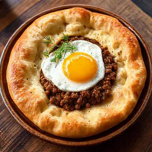 Pide Jauhelihalla ja Munalla (Kahvalti Pide)