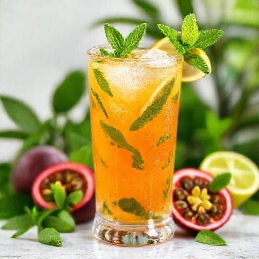 Trooppinen Passionhedelmä-Mocktail Mojito-twistillä