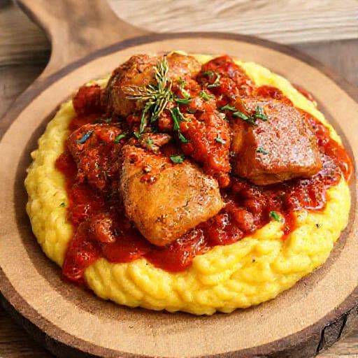 Kana Cacciatore Toscanan Tyyliin (con Polenta)