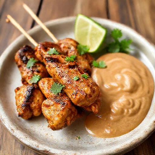 Perinteinen Satay-kana