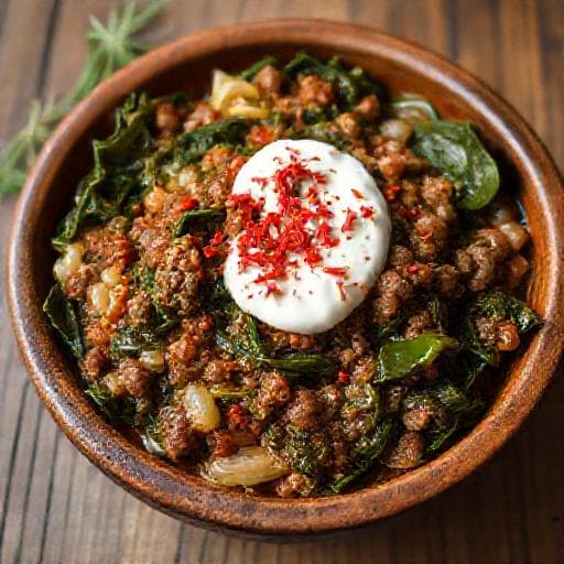 Kıymalı Ispanak Yemeği
