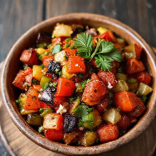 Klasik Közlenmiş Biber Salatası