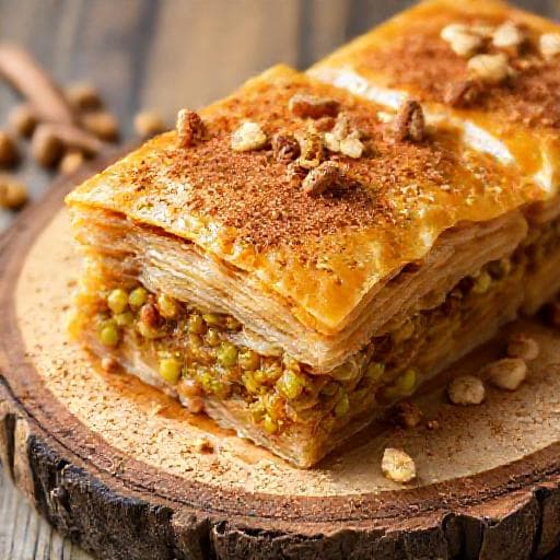 Cevizli ve Tarçınlı Fıstıklı Baklava